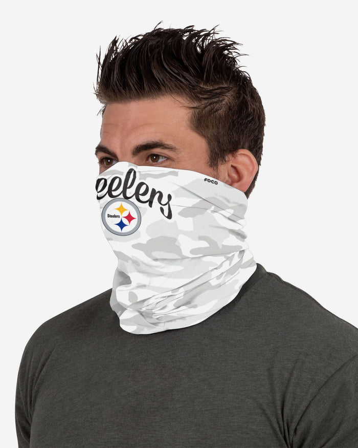 Pittsburgh Steelers Script Camo Gaiter Scarf FOCO - FOCO.com