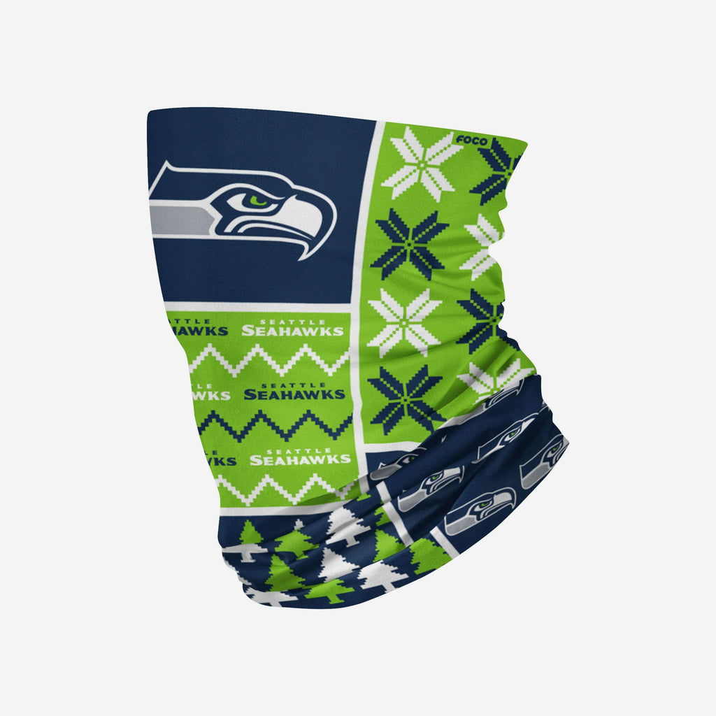 Seattle Seahawks Busy Block Gaiter Scarf FOCO - FOCO.com