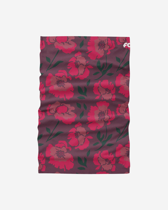 Red Flower Brushed Polyester Gaiter Scarf FOCO - FOCO.com