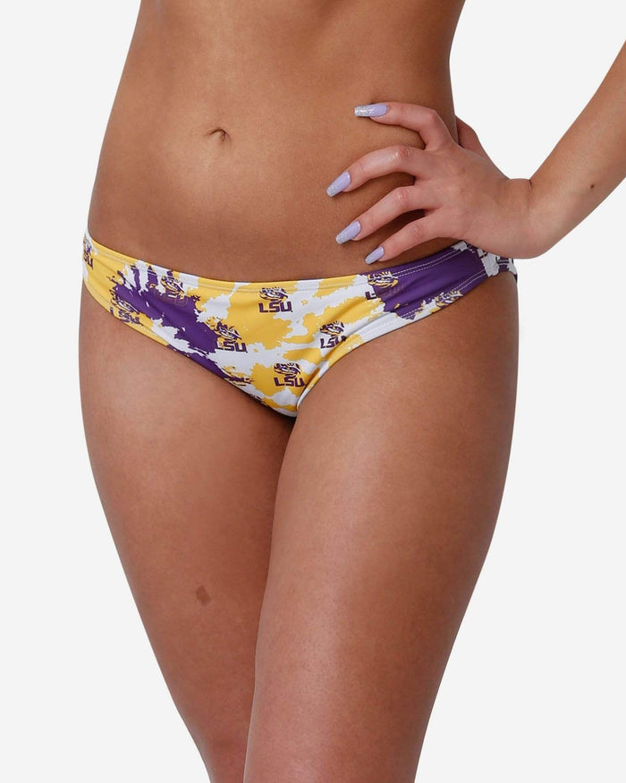 LSU Tigers Womens Paint Splash Bikini Bottom FOCO S - FOCO.com