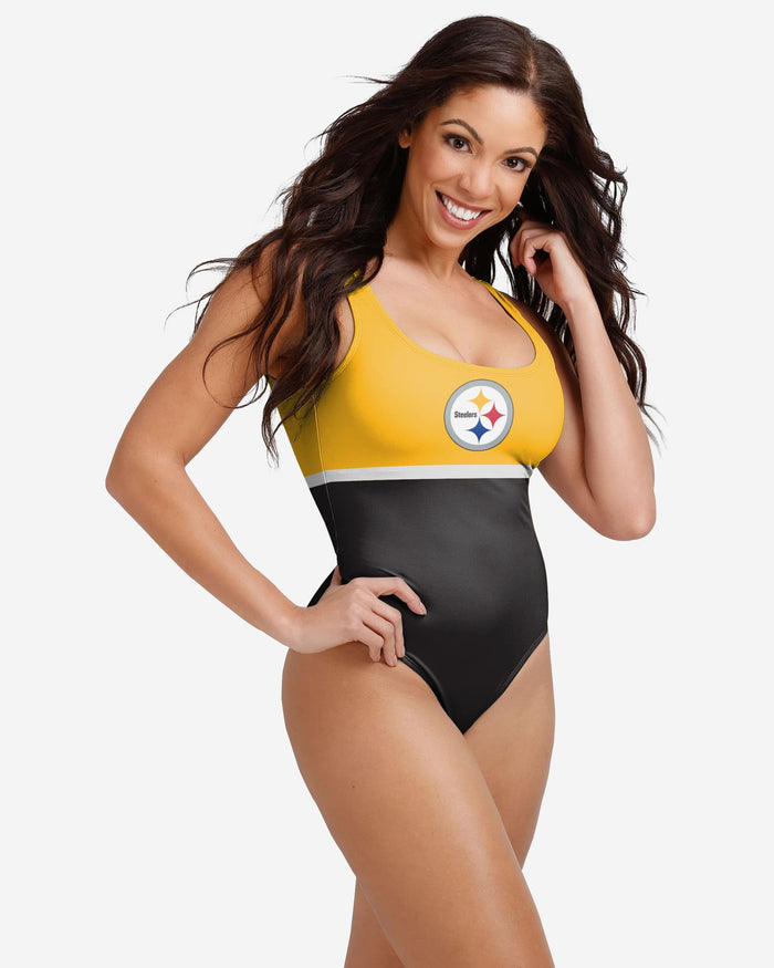 Pittsburgh Steelers Womens Beach Day One Piece Bathing Suit FOCO S - FOCO.com