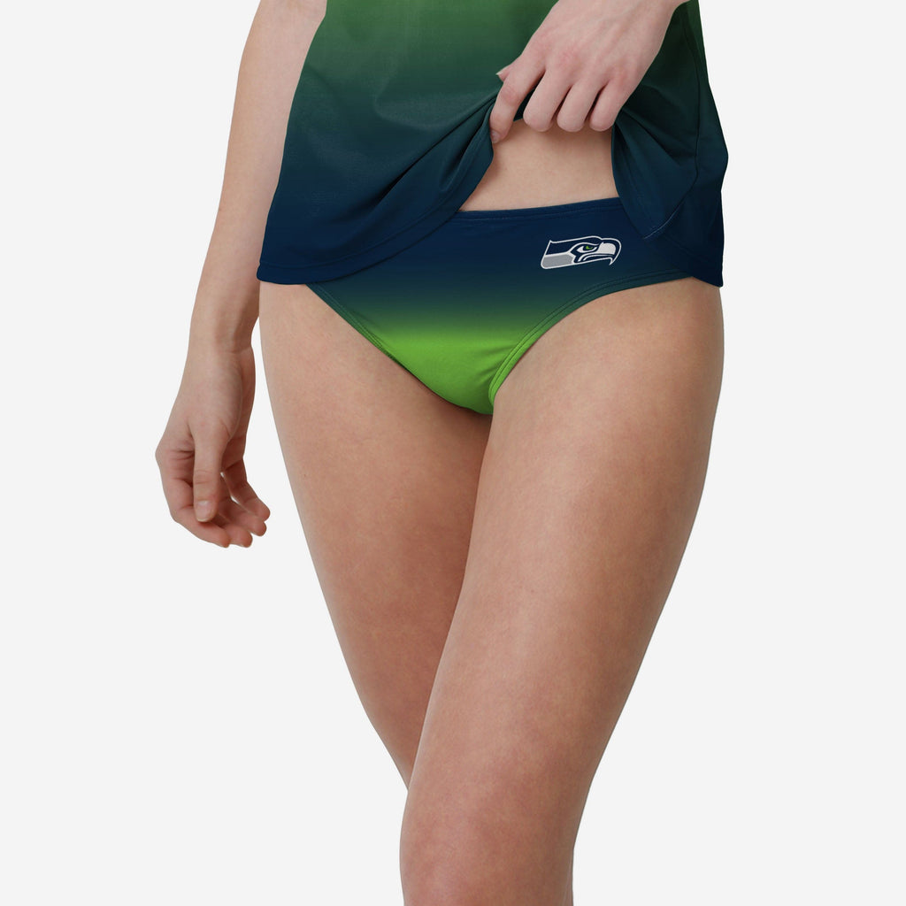 Seattle Seahawks Womens Gametime Gradient Bikini Bottom FOCO S - FOCO.com