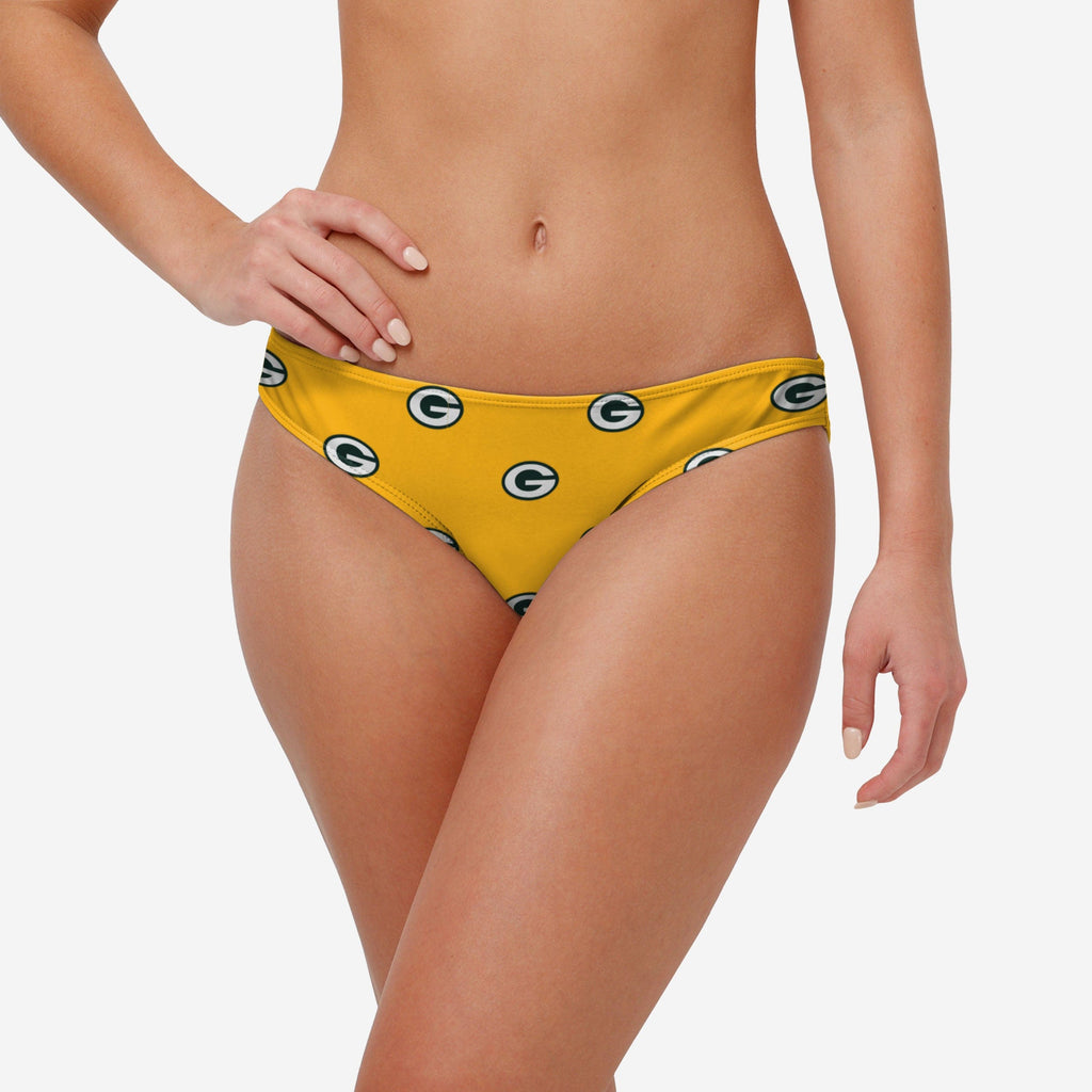 Green Bay Packers Womens Mini Print Bikini Bottom FOCO S - FOCO.com