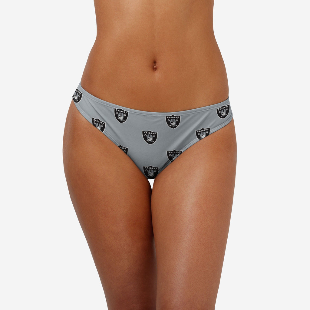 Las Vegas Raiders Womens Mini Print Bikini Bottom FOCO S - FOCO.com