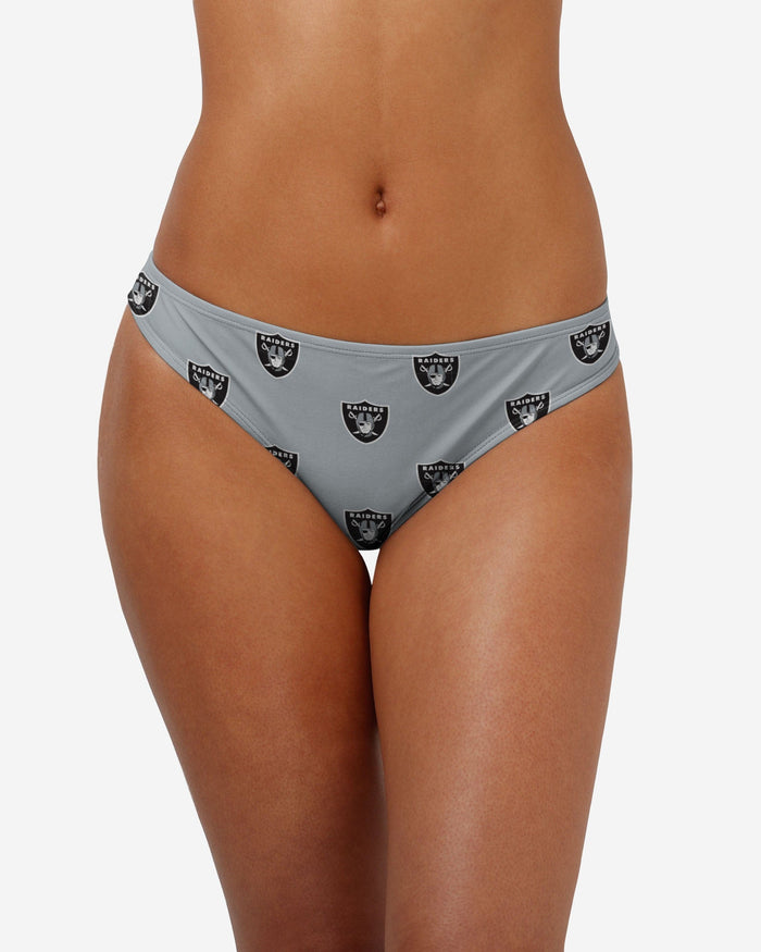 Las Vegas Raiders Womens Mini Print Bikini Bottom FOCO S - FOCO.com