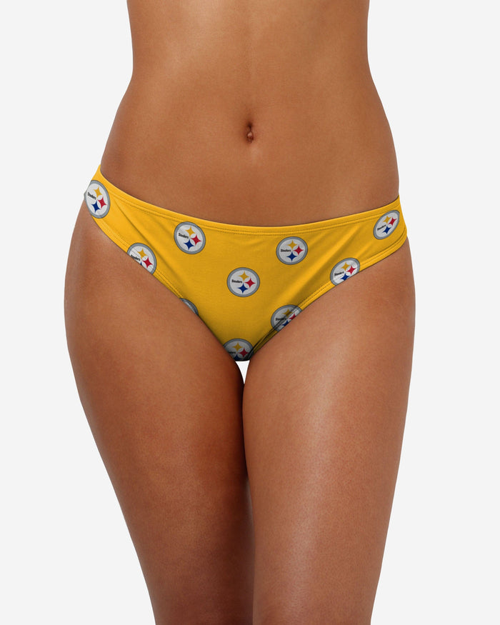 Pittsburgh Steelers Womens Mini Print Bikini Bottom FOCO S - FOCO.com