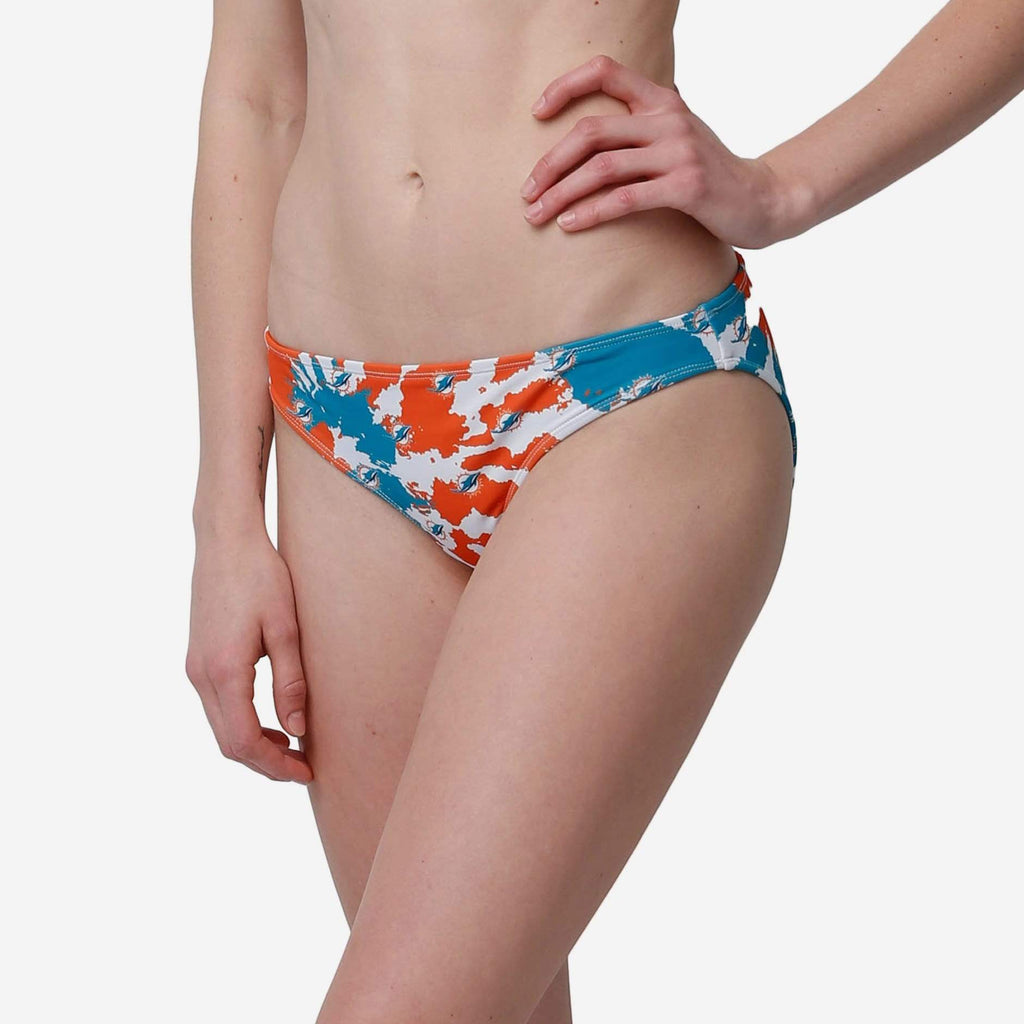 Miami Dolphins Womens Paint Splash Bikini Bottom FOCO S - FOCO.com