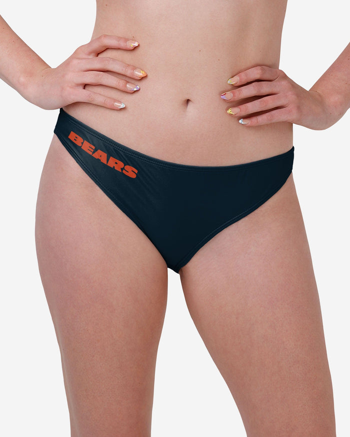 Chicago Bears Womens Solid Wordmark Bikini Bottom FOCO S - FOCO.com