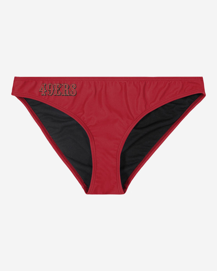 San Francisco 49ers Womens Solid Wordmark Bikini Bottom FOCO - FOCO.com