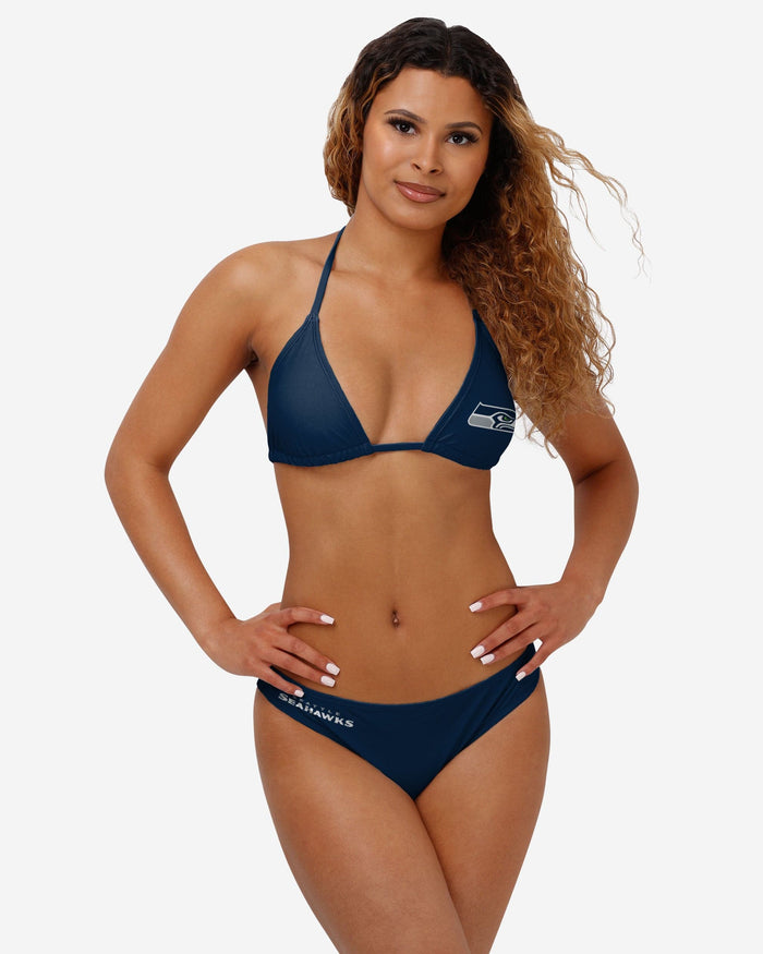 Seattle Seahawks Womens Solid Wordmark Bikini Bottom FOCO - FOCO.com