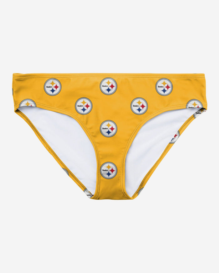 Pittsburgh Steelers Womens Summertime Mini Print Bikini Bottom FOCO - FOCO.com
