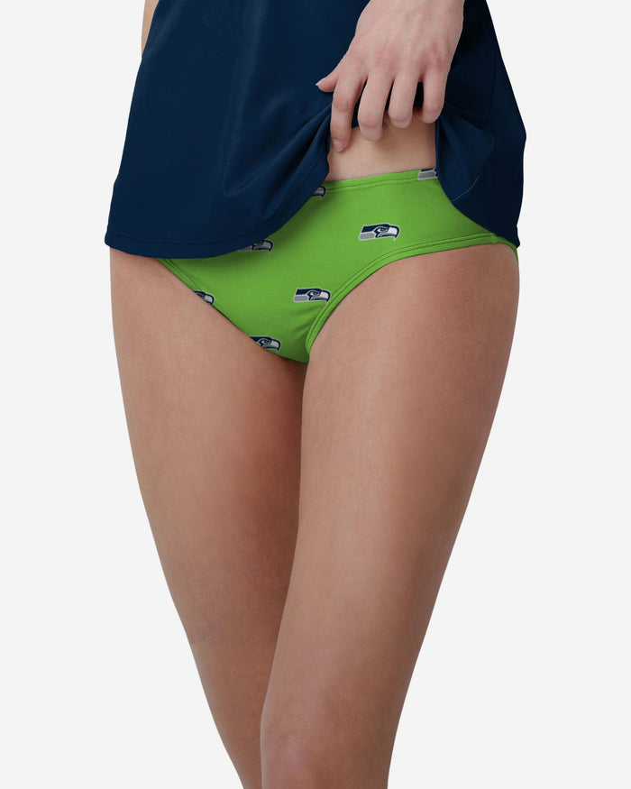 Seattle Seahawks Womens Summertime Mini Print Bikini Bottom FOCO S - FOCO.com