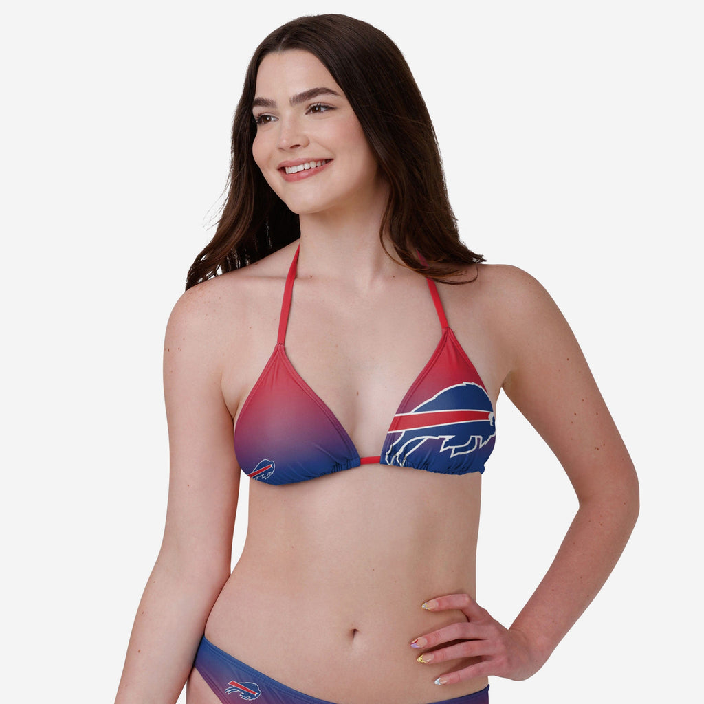 Buffalo Bills Womens Gradient Big Logo Bikini Top FOCO - FOCO.com