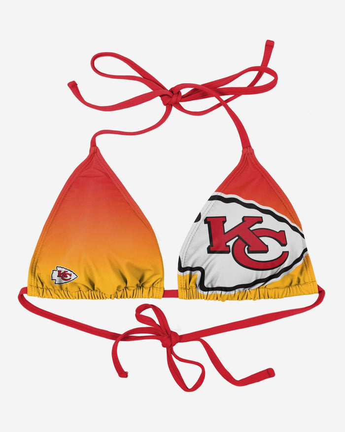 Kansas City Chiefs Womens Gradient Big Logo Bikini Top FOCO S - FOCO.com