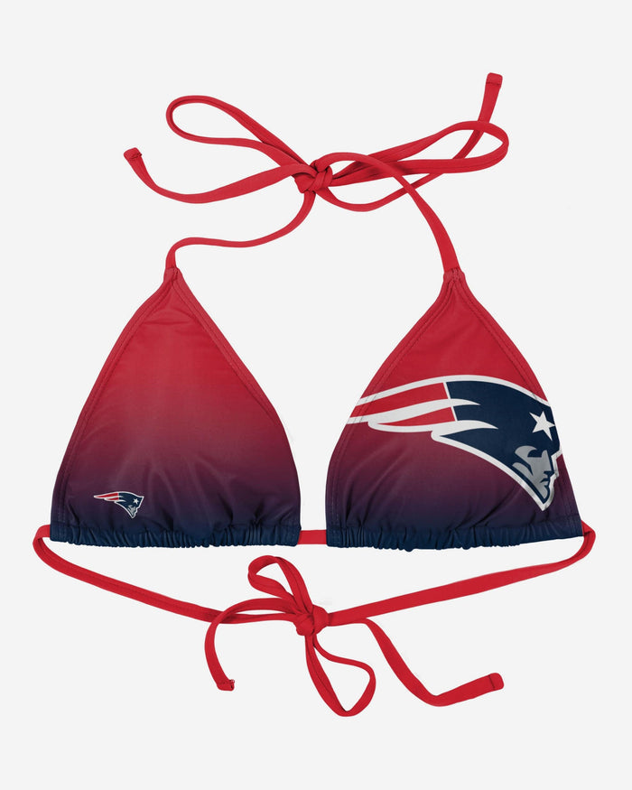 New England Patriots Womens Gradient Big Logo Bikini Top FOCO S - FOCO.com