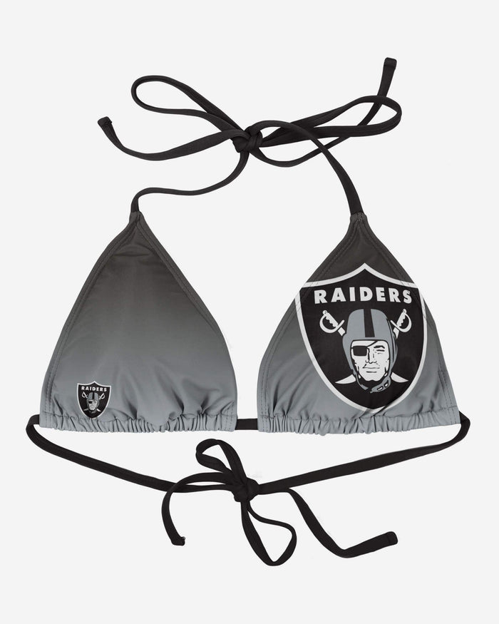 Las Vegas Raiders Womens Gradient Big Logo Bikini Top FOCO S - FOCO.com