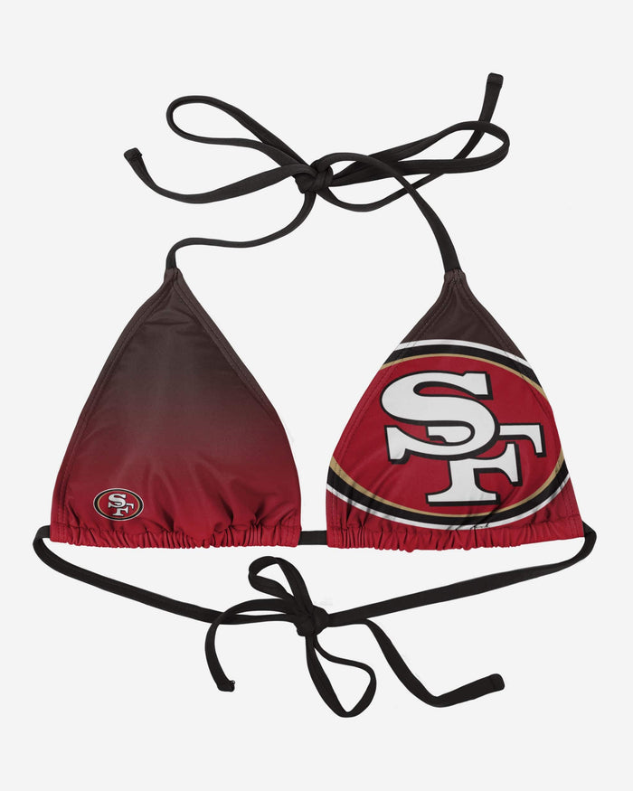 San Francisco 49ers Womens Gradient Big Logo Bikini Top FOCO S - FOCO.com
