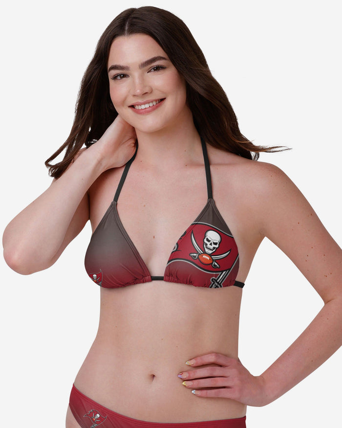 Tampa Bay Buccaneers Womens Gradient Big Logo Bikini Top FOCO - FOCO.com