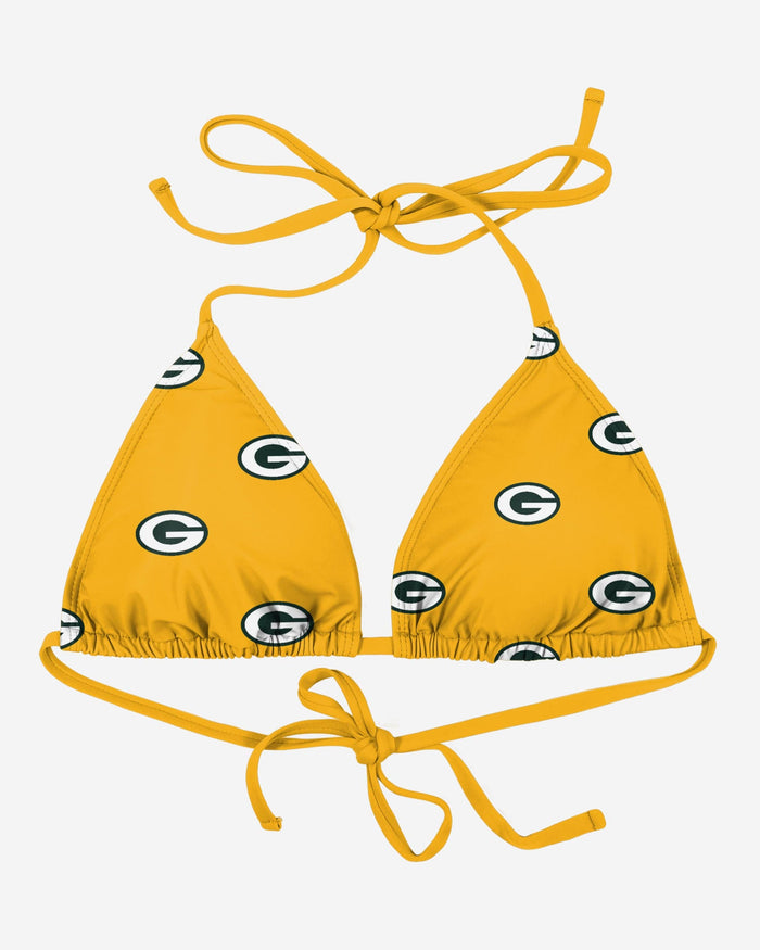 Green Bay Packers Womens Mini Print Bikini Top FOCO - FOCO.com