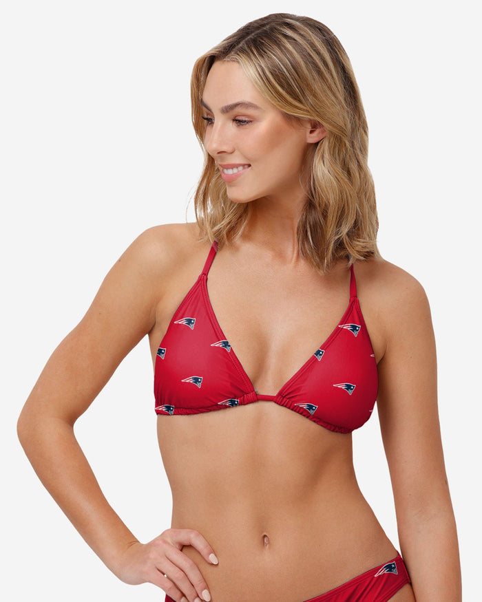 New England Patriots Womens Mini Print Bikini Top FOCO S - FOCO.com