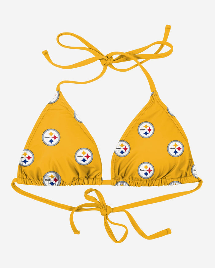Pittsburgh Steelers Womens Mini Print Bikini Top FOCO - FOCO.com