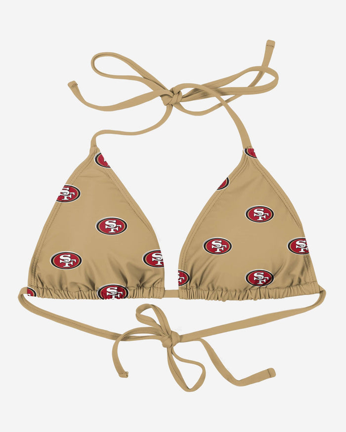 San Francisco 49ers Womens Mini Print Bikini Top FOCO - FOCO.com