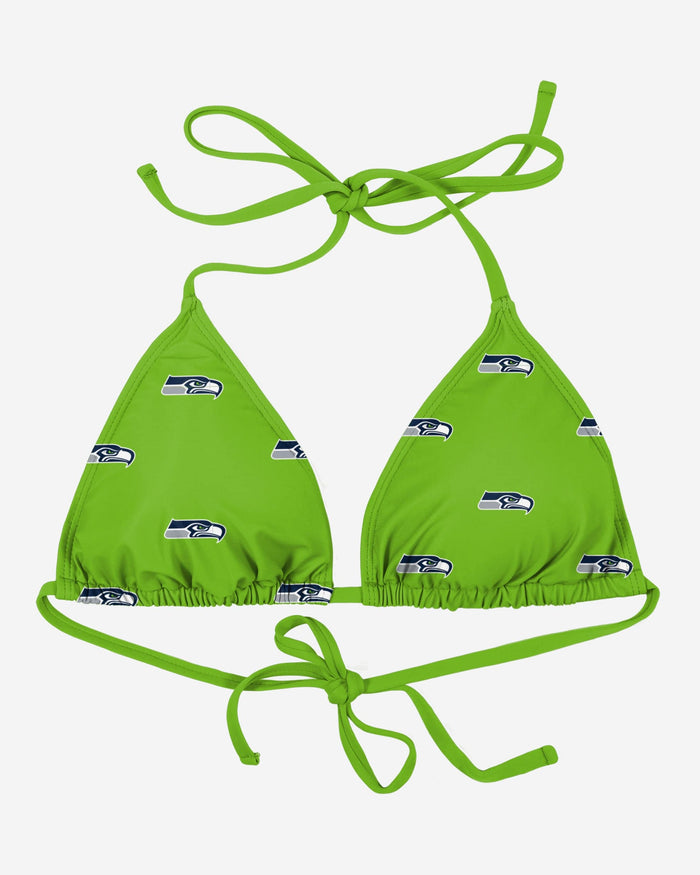Seattle Seahawks Womens Mini Print Bikini Top FOCO - FOCO.com