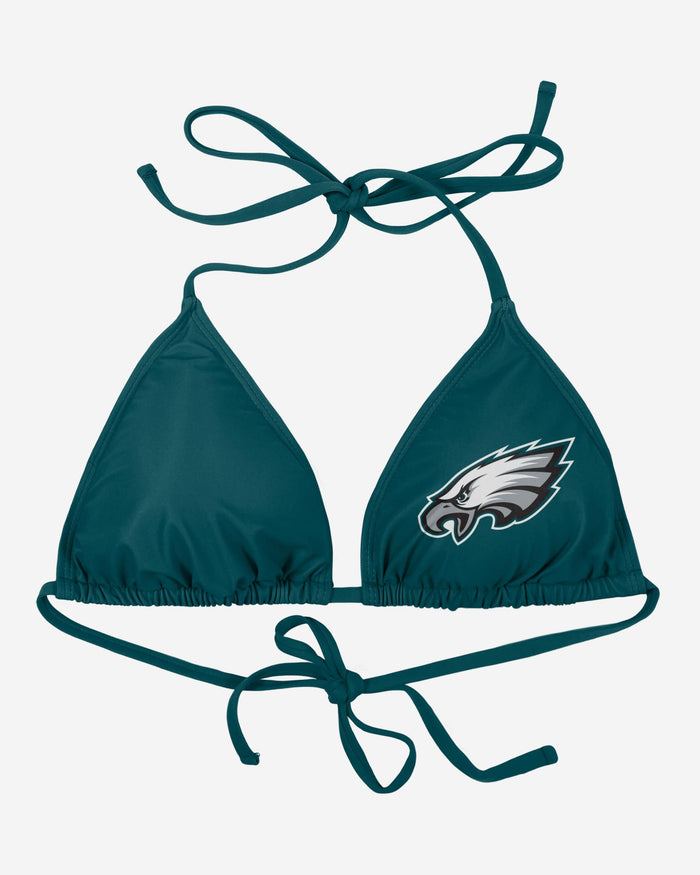 Philadelphia Eagles Womens Solid Logo Bikini Top FOCO - FOCO.com