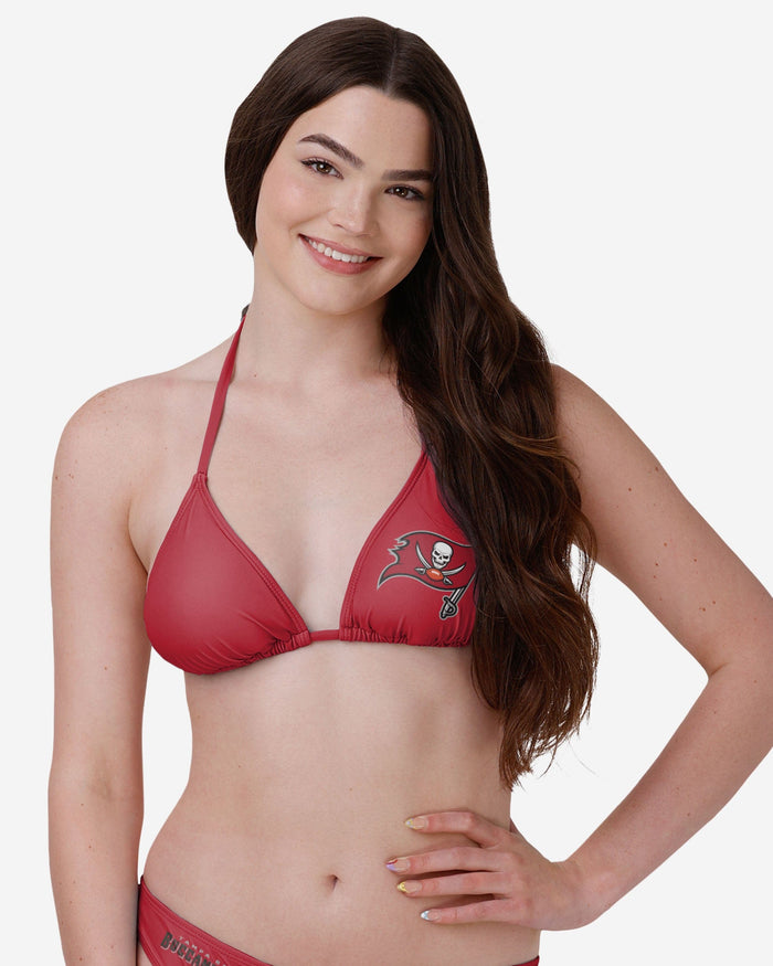 Tampa Bay Buccaneers Womens Solid Logo Bikini Top FOCO S - FOCO.com