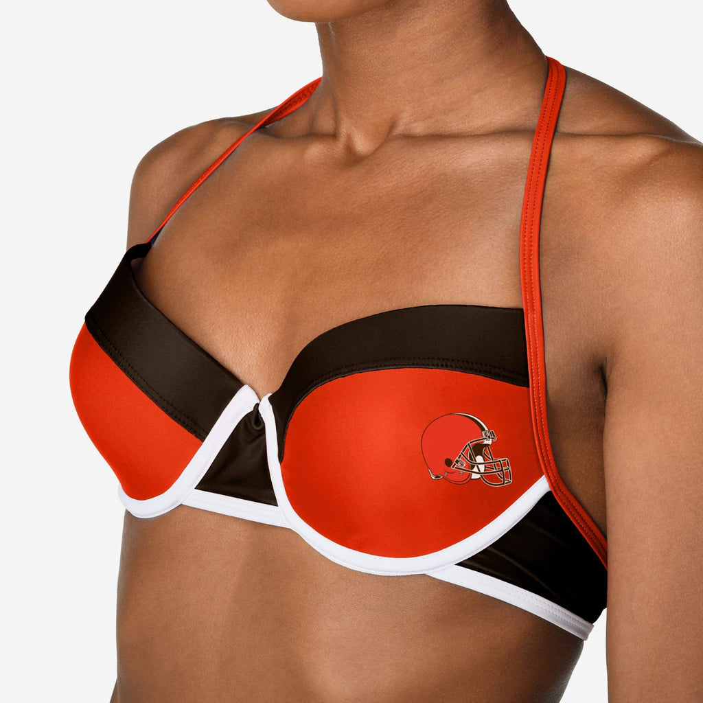 Cleveland Browns Team Logo Bikini Top FOCO - FOCO.com