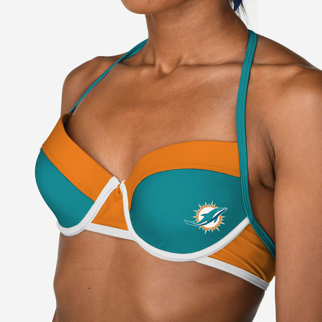 Miami Dolphins Team Logo Bikini Top FOCO - FOCO.com