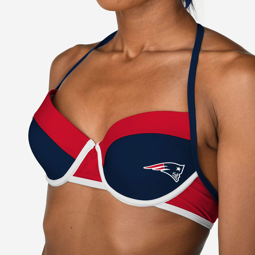 New England Patriots Team Logo Bikini Top FOCO - FOCO.com