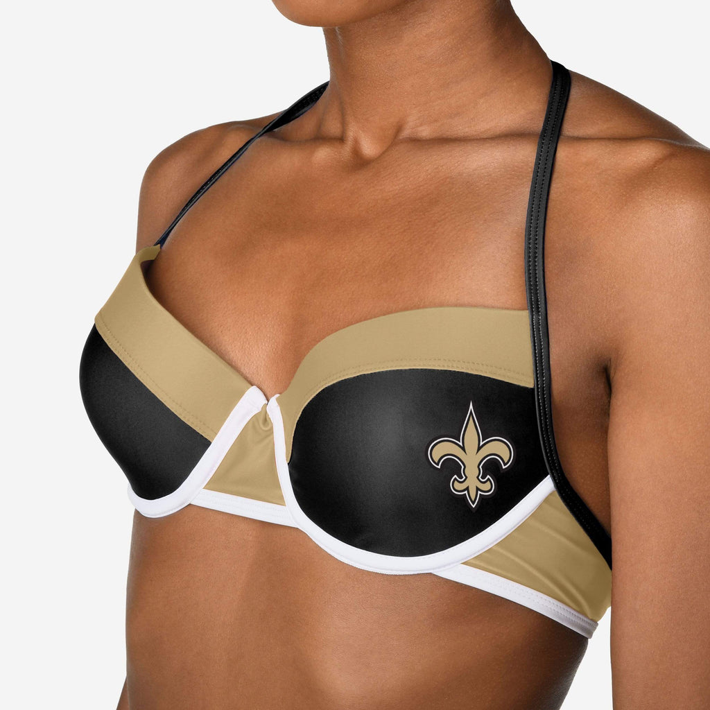 New Orleans Saints Team Logo Bikini Top FOCO - FOCO.com
