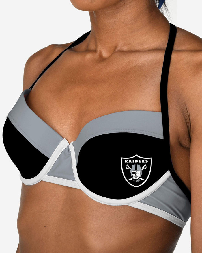 Las Vegas Raiders Team Logo Bikini Top FOCO - FOCO.com