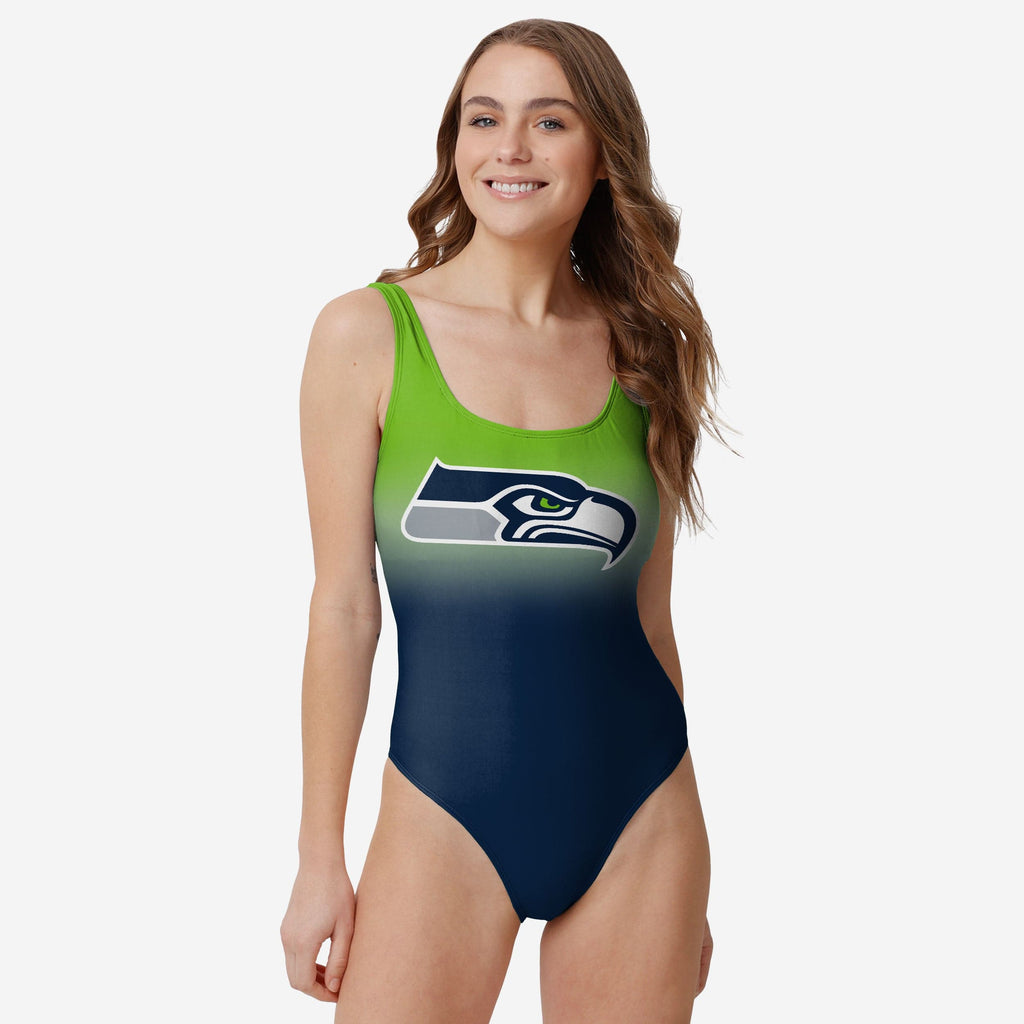 Seattle Seahawks Womens Gametime Gradient One Piece Bathing Suit FOCO S - FOCO.com