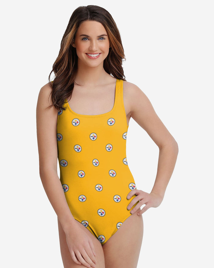 Pittsburgh Steelers Womens Mini Print One Piece Bathing Suit FOCO S - FOCO.com