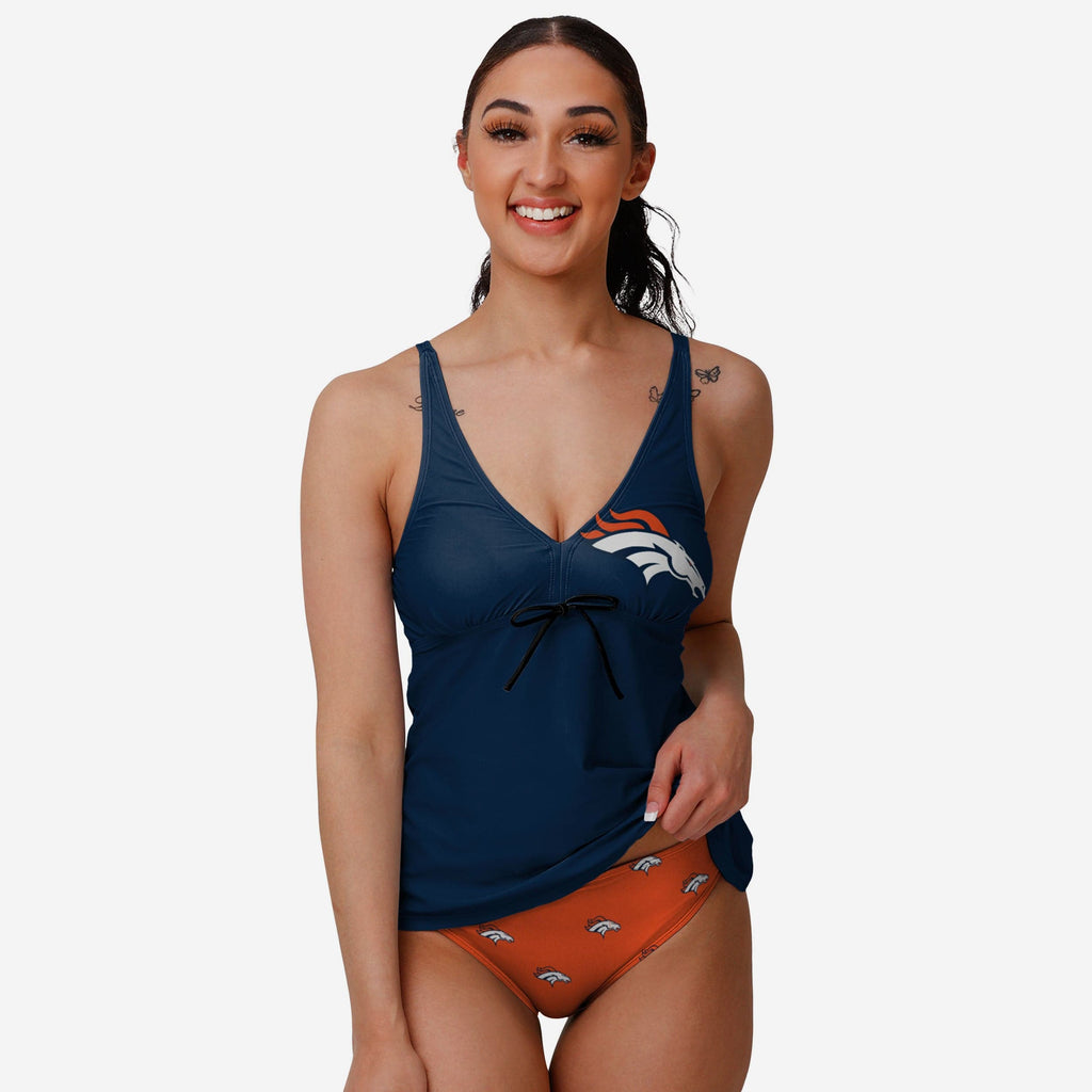 Denver Broncos Womens Summertime Solid Tankini FOCO S - FOCO.com