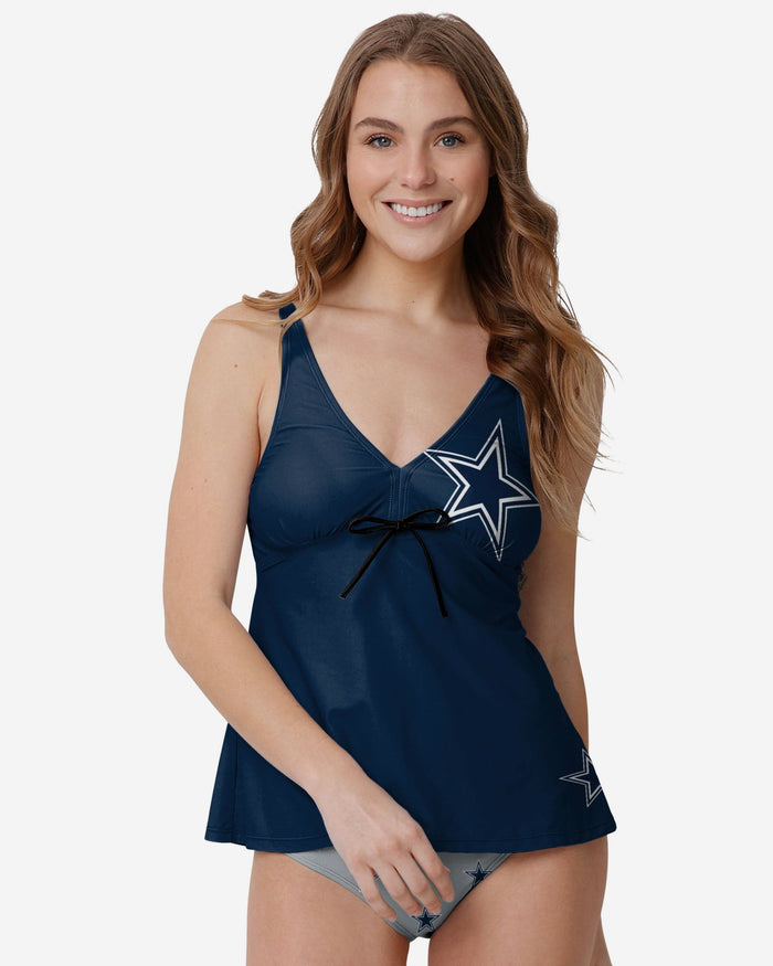 Dallas Cowboys Womens Summertime Solid Tankini FOCO S - FOCO.com