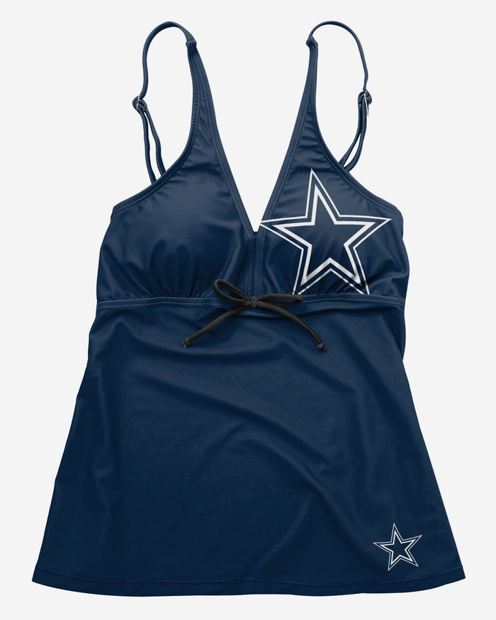 Dallas Cowboys Womens Summertime Solid Tankini FOCO - FOCO.com