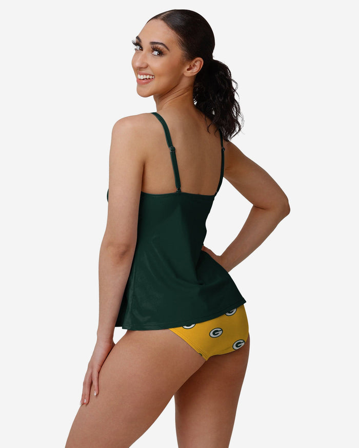 Green Bay Packers Womens Summertime Solid Tankini FOCO - FOCO.com
