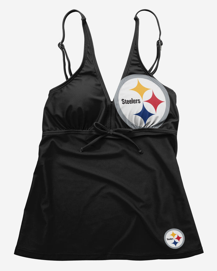 Pittsburgh Steelers Womens Summertime Solid Tankini FOCO - FOCO.com