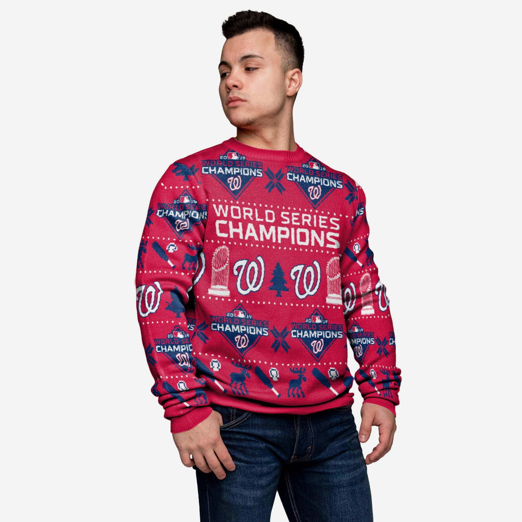 Washington Nationals 2019 World Series Champions Red Sweater FOCO S - FOCO.com