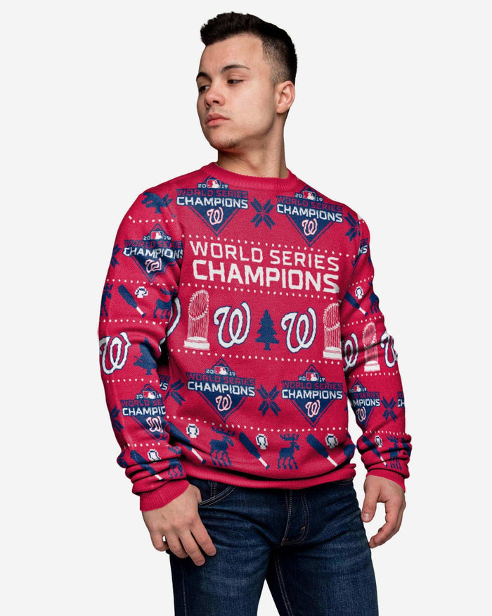 Washington Nationals 2019 World Series Champions Red Sweater FOCO S - FOCO.com