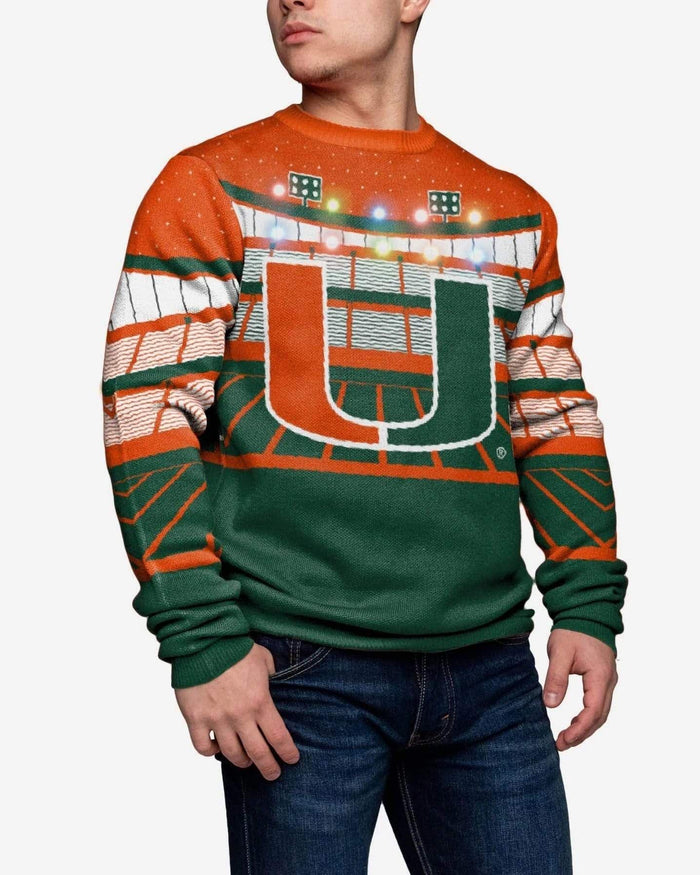 Miami Hurricanes Light Up Bluetooth Sweater FOCO S - FOCO.com