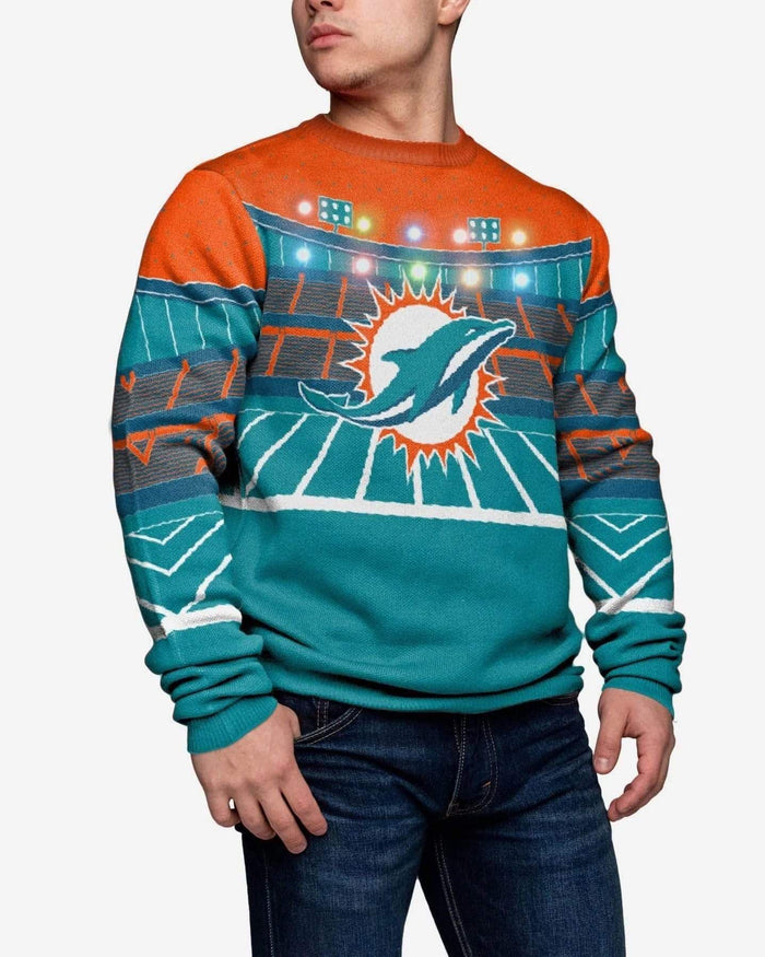 Miami Dolphins Light Up Bluetooth Sweater FOCO S - FOCO.com