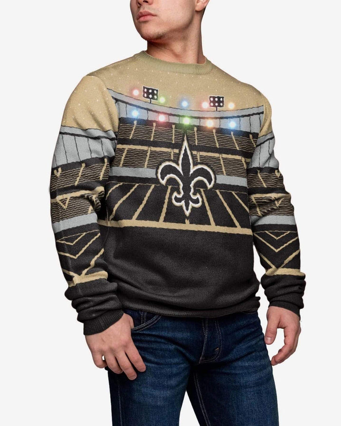 New Orleans Saints Light Up Bluetooth Sweater FOCO XL - FOCO.com