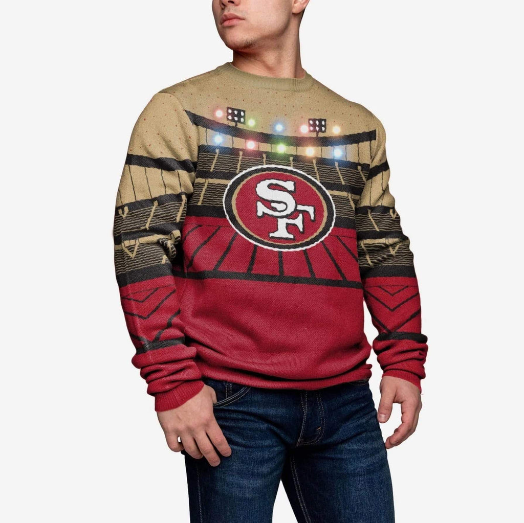 San Francisco 49ers Light Up Bluetooth Sweater FOCO S - FOCO.com