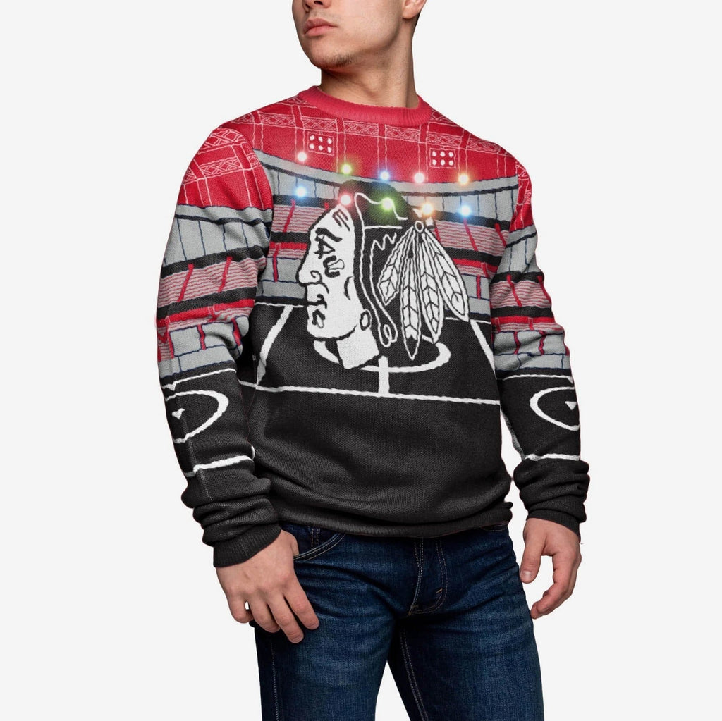 Chicago Blackhawks Light Up Bluetooth Sweater FOCO S - FOCO.com