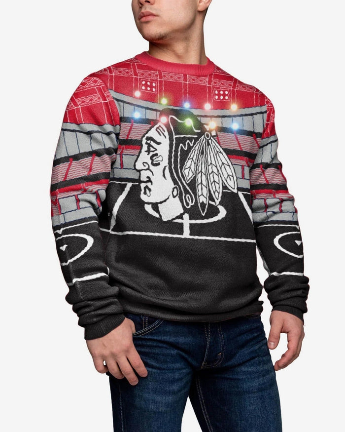 Chicago Blackhawks Light Up Bluetooth Sweater FOCO S - FOCO.com