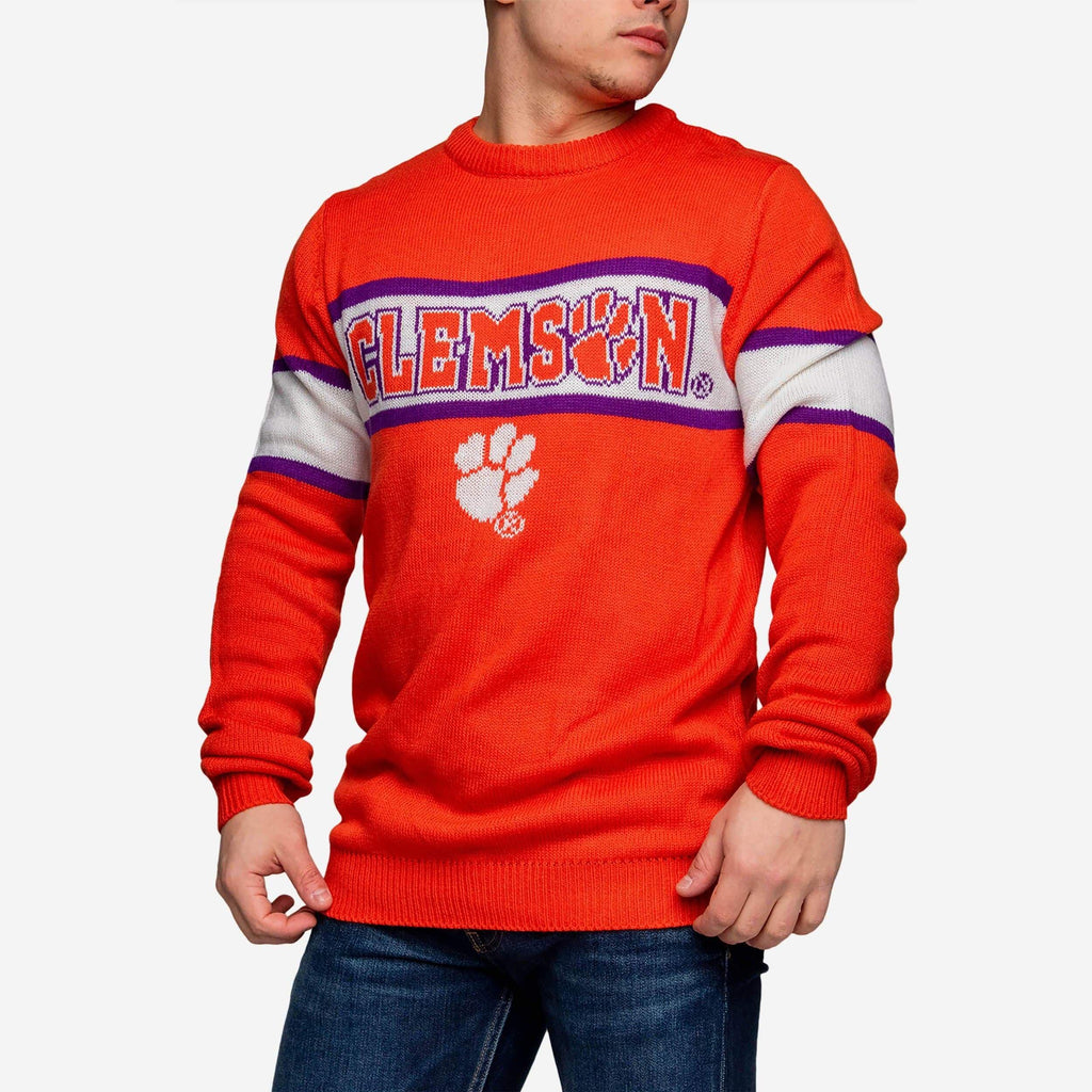 Clemson Tigers Vintage Stripe Sweater FOCO - FOCO.com